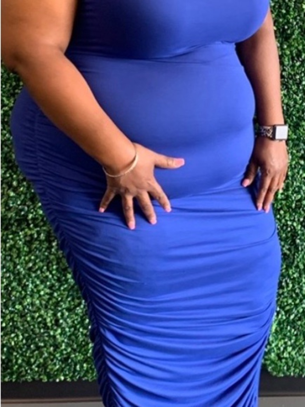 Royal Blue Ruched Bodycon Dress